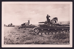 1933-1945 'German Tanks Ready for Action', Tanks, Army Military, Third Reich Nazi Propaganda Postcard
