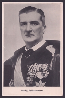 1939 'Horthy, Regent', Notable Military Persons, Third Reich Nazi Propaganda Postcard