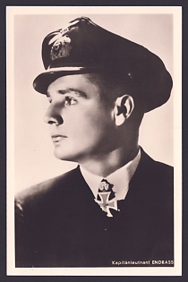 1933-1945 'Lieutenant Commander Endrass', Notable Military Persons, Third Reich Nazi Propaganda Postcard