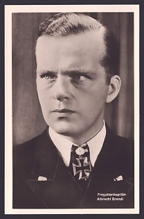 1933-1945 'Fregattenkapitan Albrecht Brandi', Notable Military Persons, Third Reich Nazi Propaganda Postcard