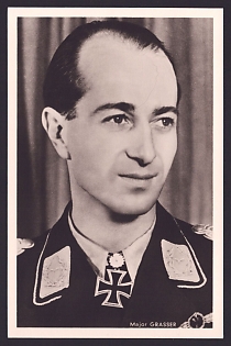 1933-1945 'Major Grasser', Notable Military Persons, Third Reich Nazi Propaganda Postcard