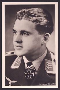 1933-1945 'Feldwebel Schuster', Notable Military Persons, Third Reich Nazi Propaganda Postcard