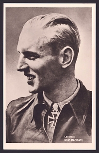1933-1945 'Leutnant Erich Hartmann', Notable Military Persons, Third Reich Nazi Propaganda Postcard