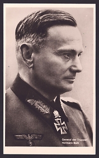 1933-1945 'General Der Panzertruppe Hermann Balck', Notable Military Persons, Third Reich Nazi Propaganda Postcard