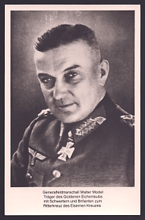 1933-1945 'Generalfeldmarschall Walter Model, Recipient of the Golden Oak Leaves with Swords and Diamonds to the Knight's Cross of the Iron Cross', Notable Military Persons, Third Reich Nazi Propaganda Postcard