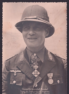 1933-1945 'Field Marshal Rommel, Recipient of the Oak Leaves With Swords to the Knight's Cross of the Iron Cross', Notable Military Persons, Third Reich Nazi Propaganda Postcard