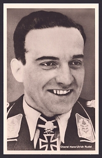 1933-1945 'Colonel Hans-ulrich Rudel', Notable Military Persons, Third Reich Nazi Propaganda Postcard