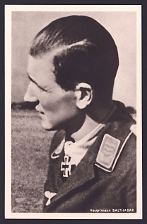 1933-1945 'Captain Balthasar', Notable Military Persons, Third Reich Nazi Propaganda Postcard