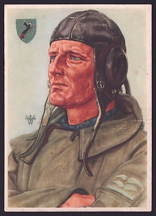 1933-1945 'Stuka Pilot', Military Person Portrait, Third Reich Nazi Propaganda Postcard