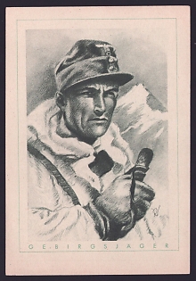 1933-1945 'Mountain Trooper', Military Person Portrait, Third Reich Nazi Propaganda Postcard