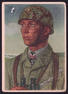1940 'Major Koch, One of Our Most Distinguished Paratroopers', Military Person Portrait, Third Reich Nazi Propaganda Postcard