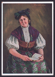 1933-1945 'Traditional Costumes', Woman Portrait, Third Reich Nazi Propaganda Postcard
