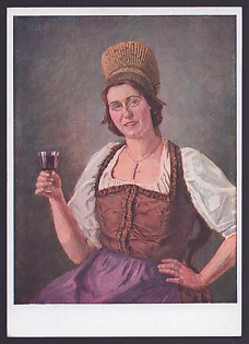 1933-1945 'Young Woman in Wachau Folk Dress (Lower Danube)', Woman Portrait, Third Reich Nazi Propaganda Postcard
