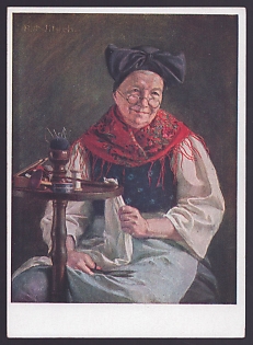 1933-1945 'Farm Woman from the Mark (Frankfurt an Der Oder)', Woman Portrait, Third Reich Nazi Propaganda Postcard