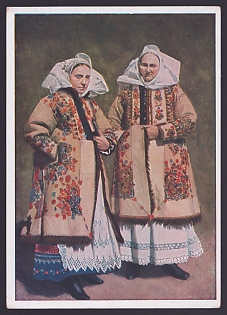 1933-1945 'Farm Women from Treppen in Winter Church-Going Furs', Woman Portrait, Third Reich Nazi Propaganda Postcard