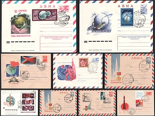 1962–1979 Soviet Airmail Covers and Special Cancellations for Cosmonautics Day, Soviet Union, Group of Commemorative Covers with Pictorial Cancellations
