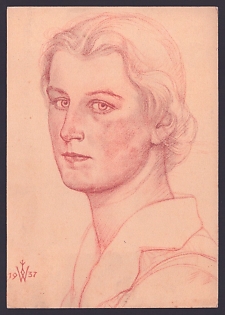 1937 'Farm Daughter from Wurttemberg', Woman Portrait, Third Reich Nazi Propaganda Postcard