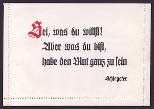 1933-1945 'Be Whatever You Wish! But Whatever You are, Have the Courage to be it Fully', Third Reich Nazi Propaganda Postcard