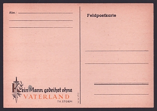 1933-1945 'No Man Flourishes without a Fatherland', Third Reich Nazi Propaganda Postcard
