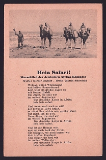 1933-1945 'Hey Safari!', Third Reich Nazi Propaganda Postcard
