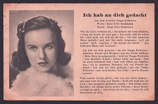 1942 'I Was Thinking About You', Third Reich Nazi Propaganda Postcard