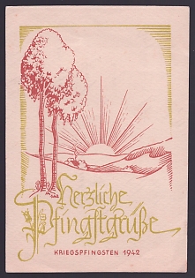 1933-1945 'Warm Pentecost Greetings War Pentecost', Third Reich Nazi Propaganda Postcard
