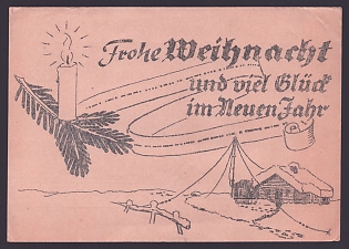 1941 'Merry Christmas and Good Luck in the New Year', Third Reich Nazi Propaganda Postcard