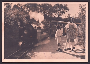 1939 'Children Watching the Train', Third Reich Nazi Propaganda Postcard