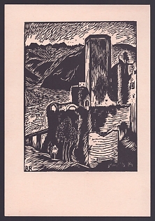 1933-1945 'German Castles and Palaces in South Tyrol Hocheppan Castle with a View of Bolzano and the Rose Garden', Architecture, Castles, Third Reich Nazi Propaganda Postcard
