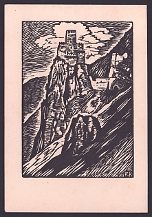 1933-1945 'German Castles and Palaces in South Tyrol the Haderburg on the Language Border Near Salurn', Architecture, Castles, Third Reich Nazi Propaganda Postcard