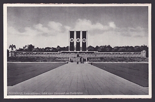 1933-1945 'Nuremberg, Luitpold Arena, View from the Memorial to the Ceremonial Grandstand', Architecture, Nuremberg, Third Reich Nazi Propaganda Postcard