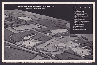 1933-1945 'Reich Party Rally Grounds in Nuremberg', Architecture, Nuremberg, Third Reich Nazi Propaganda Postcard