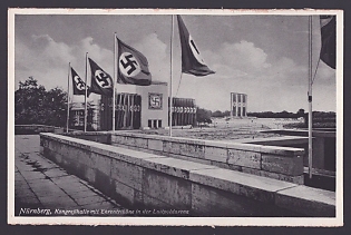 1933-1945 'Nuremberg, Congress Hall with the Reviewing Stand in the Luitpold Arena', Architecture, Nuremberg, Third Reich Nazi Propaganda Postcard