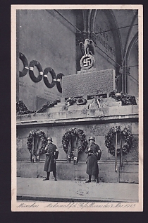 1938 'Munich. Memorial for the Fallen of November 9, 1923, at the Feldherrnhalle', Architecture, Third Reich Nazi Propaganda Postcard