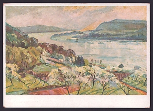 1933-1945 'The Rhine near Konigswinter', Architecture, Scenery, Third Reich Nazi Propaganda Postcard