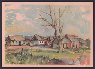 1933-1945 'A Soviet Village', Architecture, Scenery, Third Reich Nazi Propaganda Postcard
