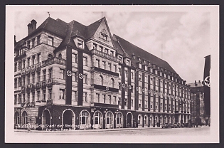 1933-1945 'Nuremberg, City of the Reich Party Rallies: Deutscher Hof', Architecture, Third Reich Nazi Propaganda Postcard