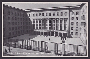 1933-1945 'Berlin. Reich Aviation Ministry, Main Entrance', Architecture, Third Reich Nazi Propaganda Postcard