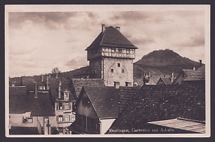 1933-1945 'Reutlingen: Garden Gate with the Achalm', Architecture, Third Reich Nazi Propaganda Postcard