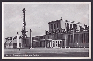 1942 'Berlin: Exhibition Halls and Radio Tower', Architecture, Third Reich Nazi Propaganda Postcard