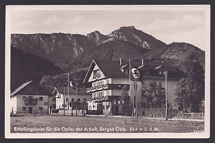 1933-1945 'Convalescent Home for Victims of Workplace Accidents, Bergen (Upper Bavaria)', Architecture, Third Reich Nazi Propaganda Postcard