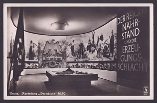 1936 'Berlin. "Germany" Exhibition', Interior, Third Reich Nazi Propaganda Postcard
