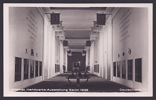 1938 'International Crafts Exhibition, Berlin', Interior, Third Reich Nazi Propaganda Postcard