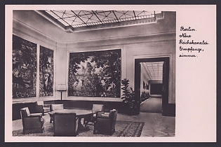 1933-1945 'Berlin. New Reich Chancellery. Reception Room', Interior, Third Reich Nazi Propaganda Postcard