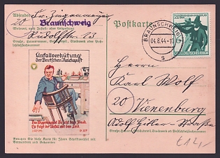 1944 'Accident Prevention by the German Reichspost the Seesawing Brings Great Joy; the Idea of Suffering Follows', Third Reich Nazi Propaganda Postcard