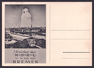 1939 '1st District Festival of the Nsrl, June 11–18, 1939, Bremen', Third Reich Nazi Propaganda Postcard