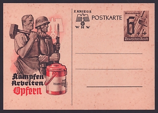 1933-1945 'Rallying, Working, Sacrificing', Army Military, Third Reich Nazi Propaganda Postcard