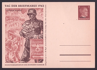 1942 'Stamp Day', Army Military, Third Reich Nazi Propaganda Postcard