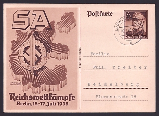 1938 'Reich Competitions, Berlin, July 15–17, 1938', Army Military, Third Reich Nazi Propaganda Postcard