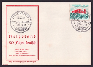 1940 'Heligoland: 50 Years German – Green is the Land, Red is the Cliff, White is the Sand. These are the Colors of Heligoland!', Third Reich Nazi Propaganda Postcard